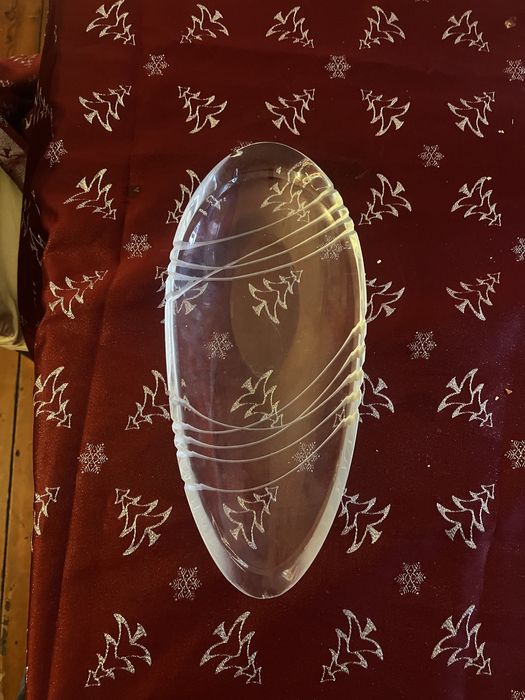 Prato oval de cristal