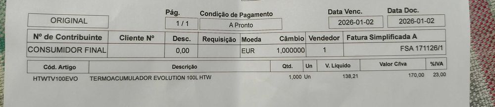 Termoa-cumulador 100L