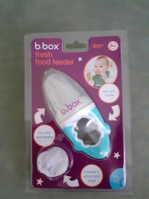 B.box gryzak z siateczką do podawania pokarmu niebieski. NOWY !