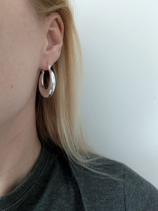 Сережки срібні 925s 2,8см срібло кільця серьги серебро серебряные кольца