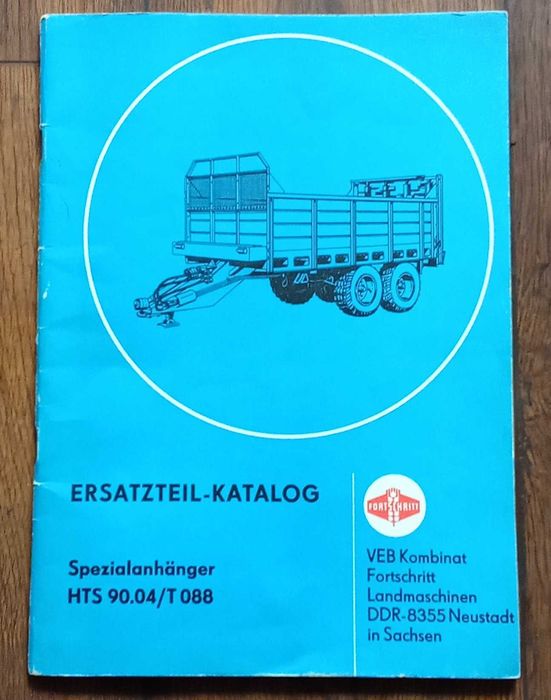 Katalog części przyczepa T 088 Fortschritt rozrzutnik obornika HTS 90