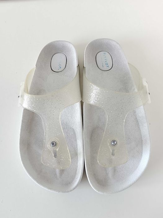 р 39-40 ортопедичні зручні білі в'єтнамки шльопанці босоніжки Fly Flot