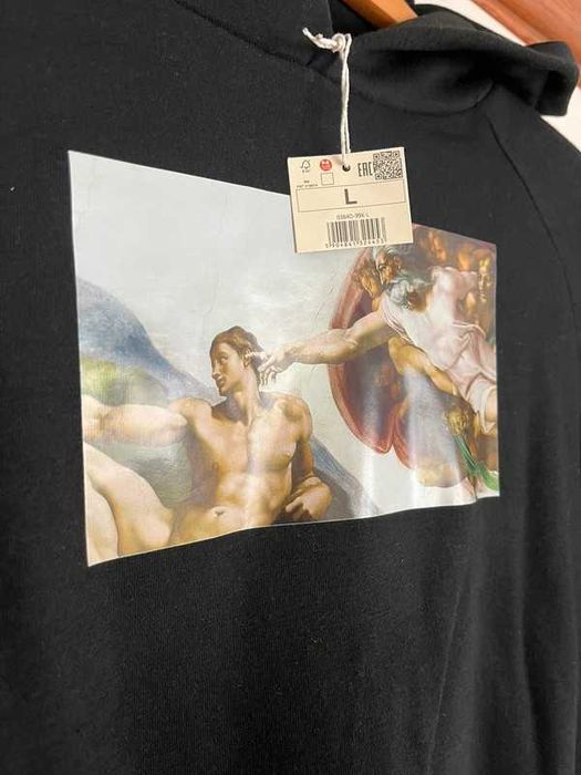 Bluza z nadrukiem mem czarna marki reserved z dużym kapturem rozmiar L