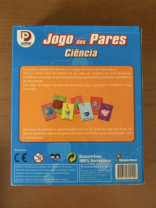 Jogo dos Pares Science4you