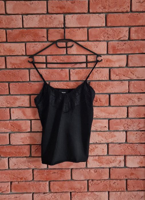 Piękna Czarna bluzka top koszulka Object r XS 34 koronka