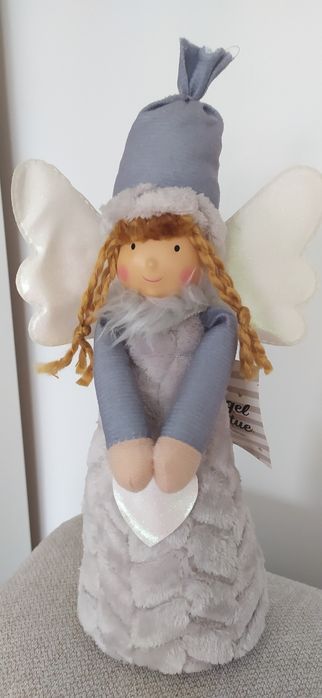 Szary anioł 31 cm nowy