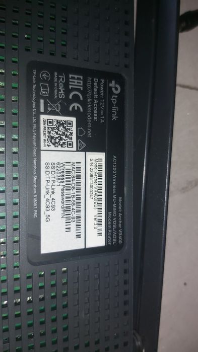 Modem router Tp-link vr400 vdsl/adsl