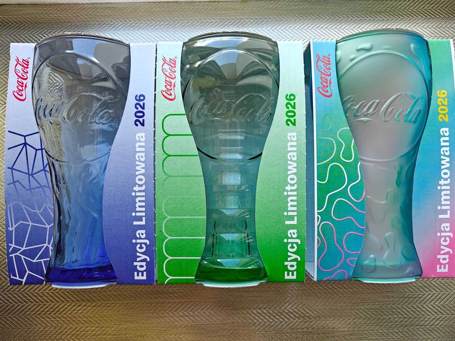 COCA COLA szklanka McDonald's limitowana GRANATOWA/ZIELONA/TĘCZOWA 2026 NOWA
