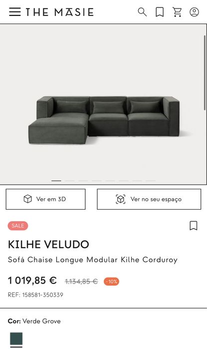 Sofa verde The Masie