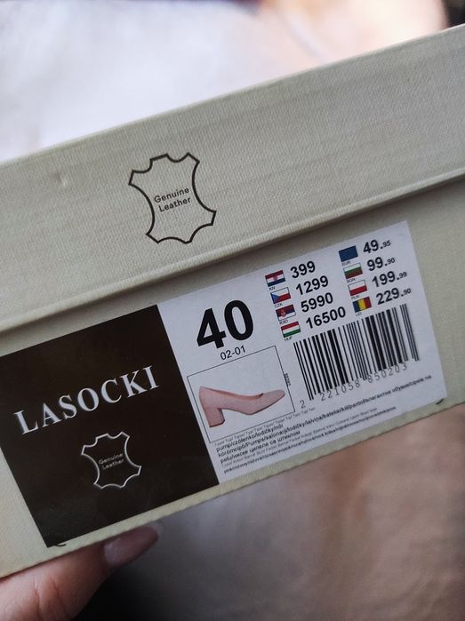 LASOCKI buty na obcasie - pudrowy róż