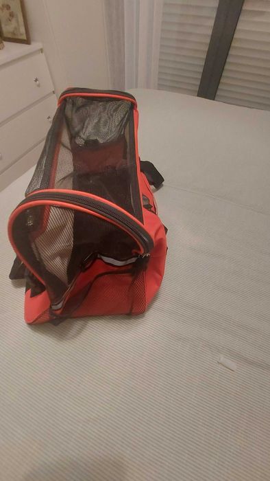 Bolsa para transporte para gatos vermelha tamanho M