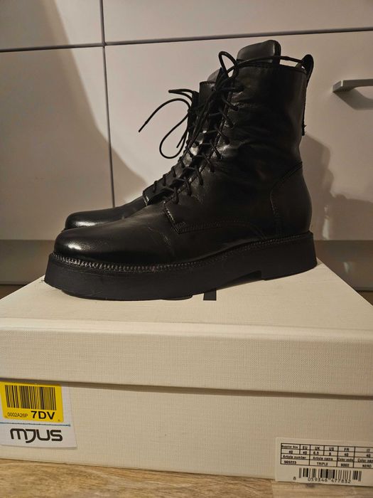 Nowe 40 Mjus Triple ocieplane czarne skóra skórzane