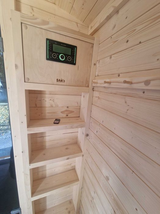 SAUNA FIŃSKA sucha ogrodowa typu domek HARVIA piec + kamienie