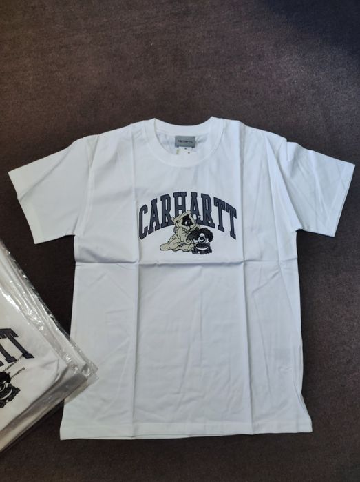 Футболка чоловіча " CARHARTT ", білого кольору з принтом, 100% котон