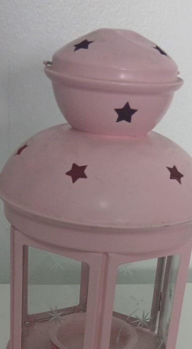Lamparina rosa para velas 6€