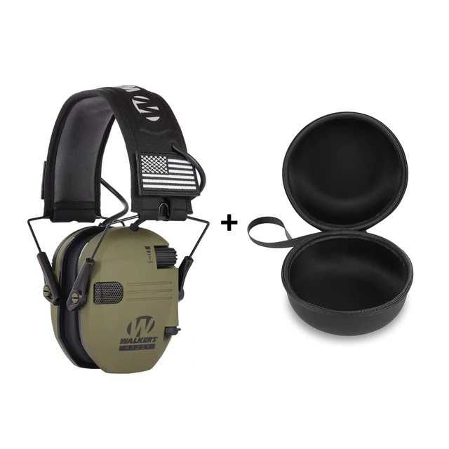 Шумоподавляючі тактичні активні навушники Walker's Razor Slim з кейсом