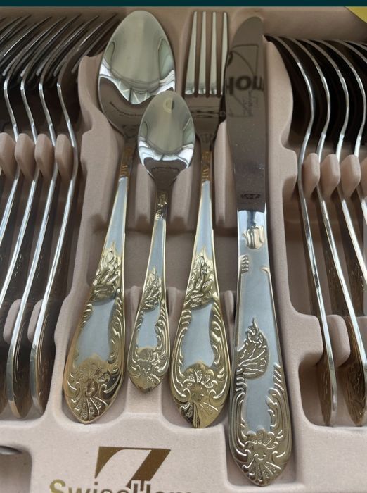 Набор столовых приборов SWISS HOME, 72ед, позолота 24к(Zepter)