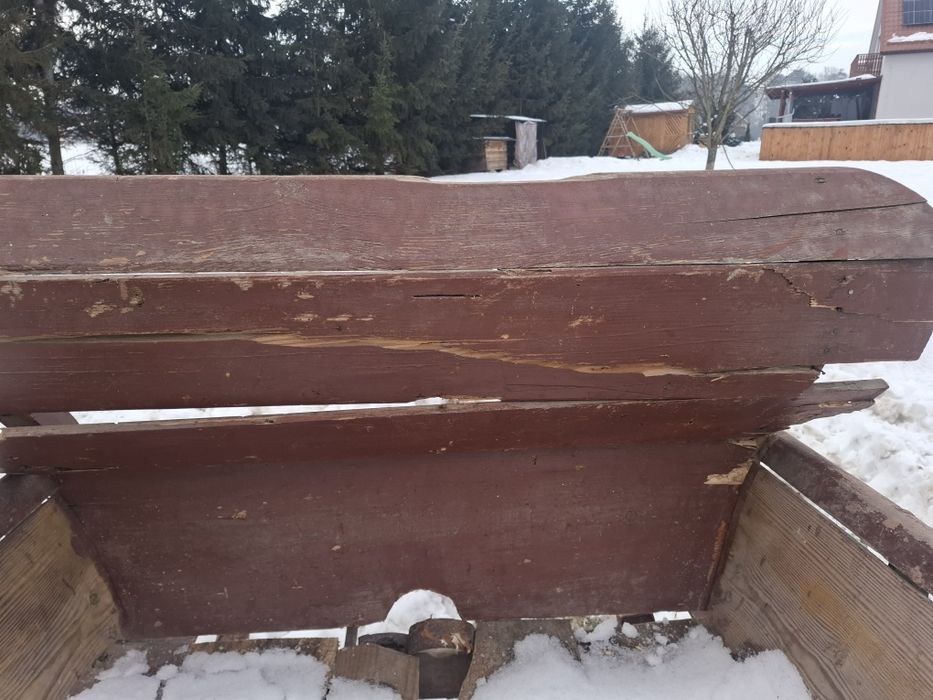 Sanie konne drewniane, okute