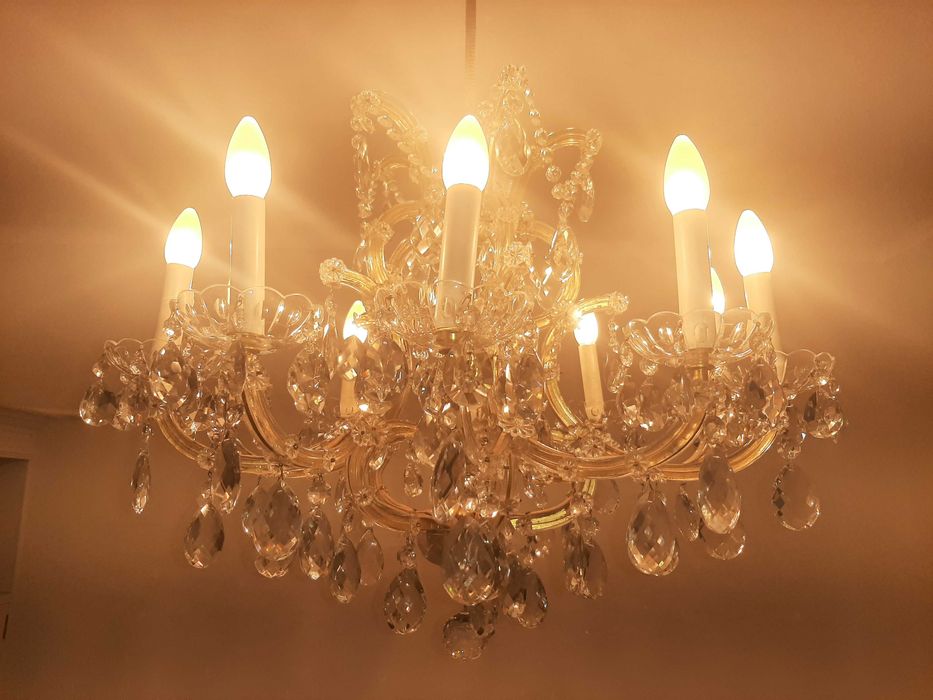 Candeeiro Lustre Austriaco de Tecto + 2 Apliques