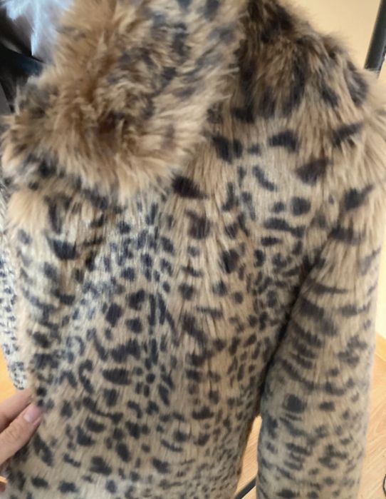 Sztuczne futerko w panterkę – XS – styl Kate Moss
