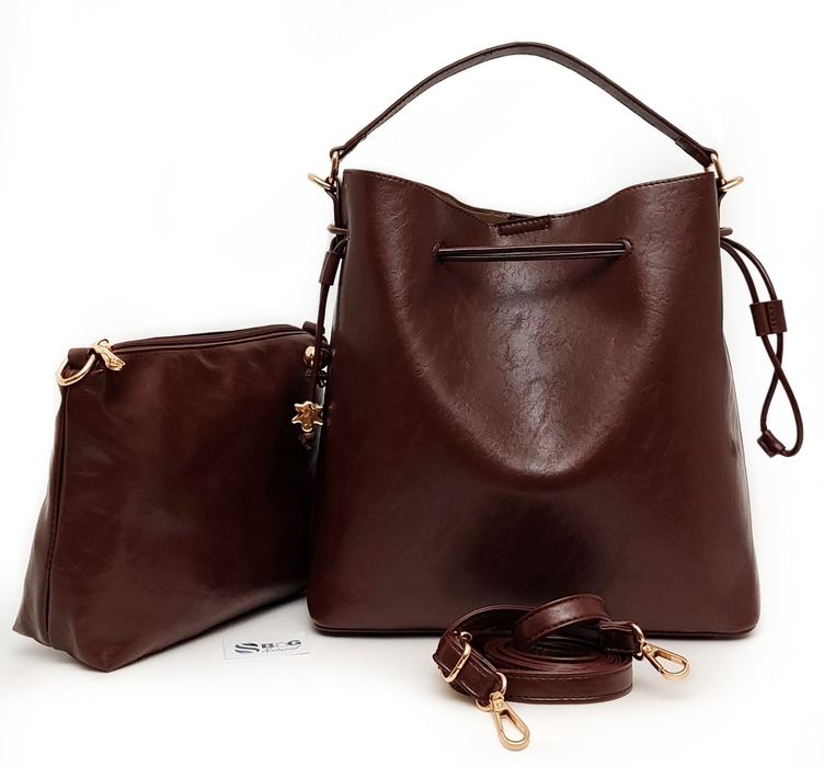 Elegancka Torebka Damska Worek Gallantry Brązowa Klasyczna Shopperka H