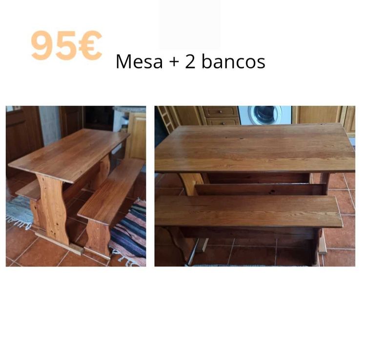 Mesa + 2 bancos (4 pessoas)