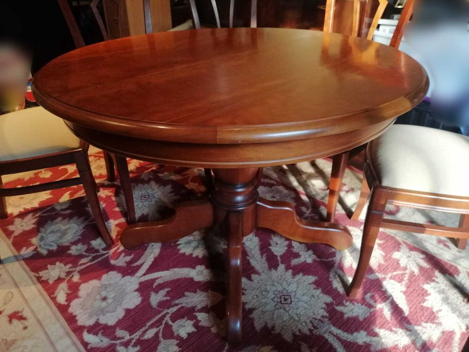 Sala Jantar Completa Cerejeira (mesa, cadeiras, aparador, espelho)