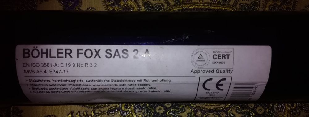 Зварювальні електроди  BÓHLER FOX , Wutmarc AHO-36 3mm, ОК 61.30
