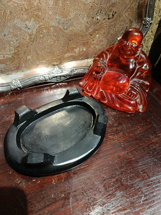 Buda Resina Ambar Antigo 14 cm