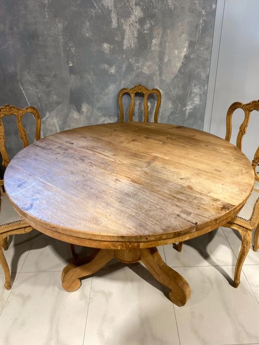 Stół dąb okragly drewno oczyszczony biedermeier