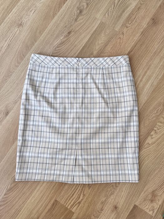 Spódnica 42 Taranko beżowa w kratkę krótka spódniczka nowa z metką