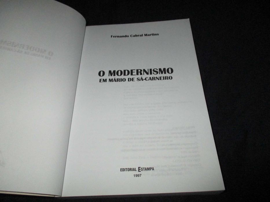 Livro O Modernismo em Mário de Sá-Carneiro Fernando Cabral Martins