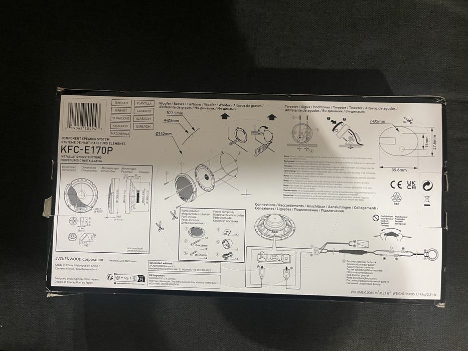 Vendo som auto kenwood kfc-e170p novo