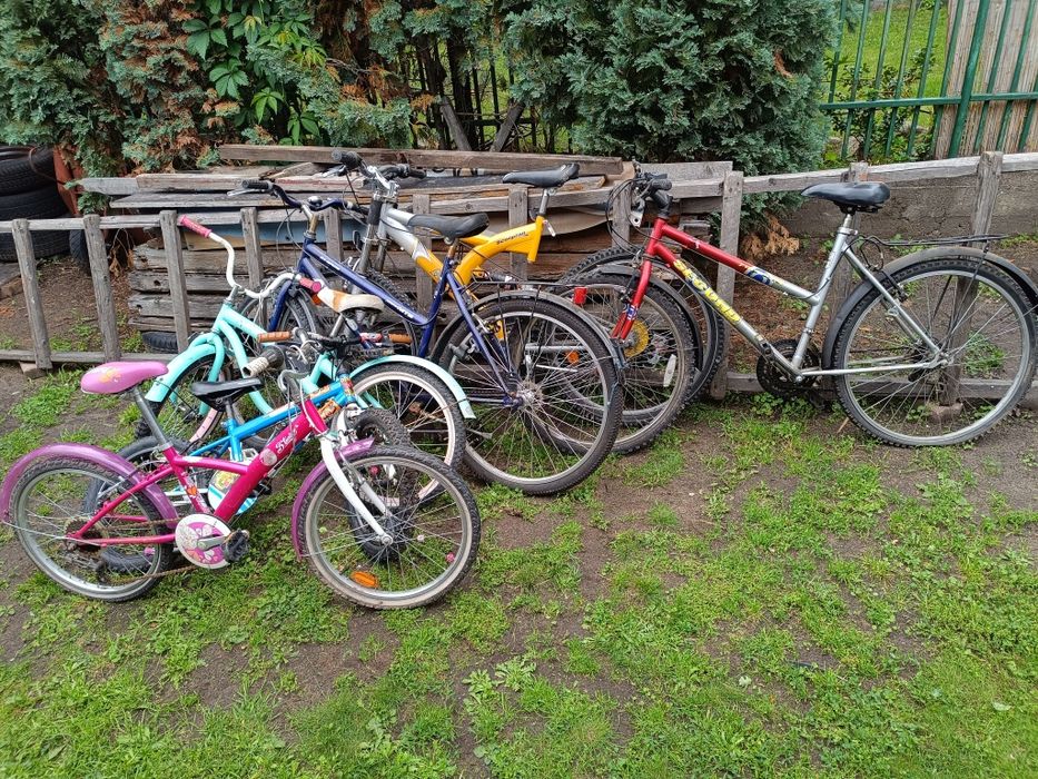 6 rowerów w różnych stanach cena za całość