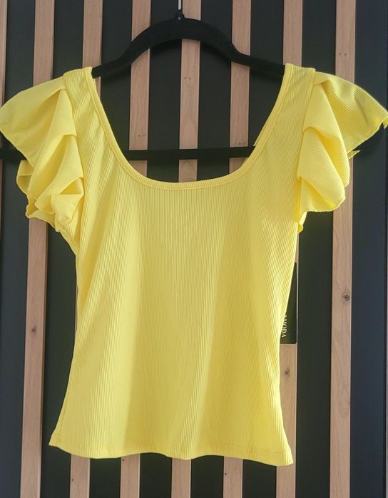 Bluzka crop top żółta xs/s