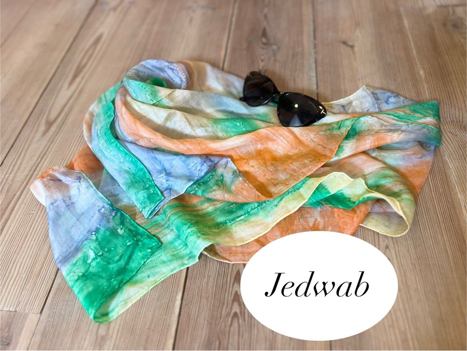 Chustka szal apaszka pareo na lato jedwab 100% silk kwadratowa