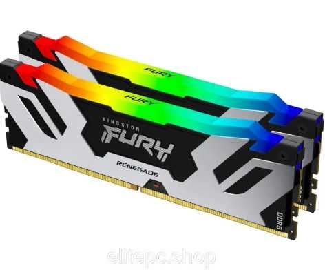 Оперативна пам'ять DDR5 32GB (2x16GB) 6400/CL32 Kingston FURY Renegade Silver RGB (KF564C32RSAK2-32)