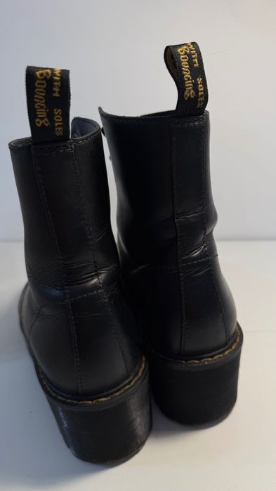 Dr. Martens Shriver HI botki na platformie, rozm. 41 czarne skórzane