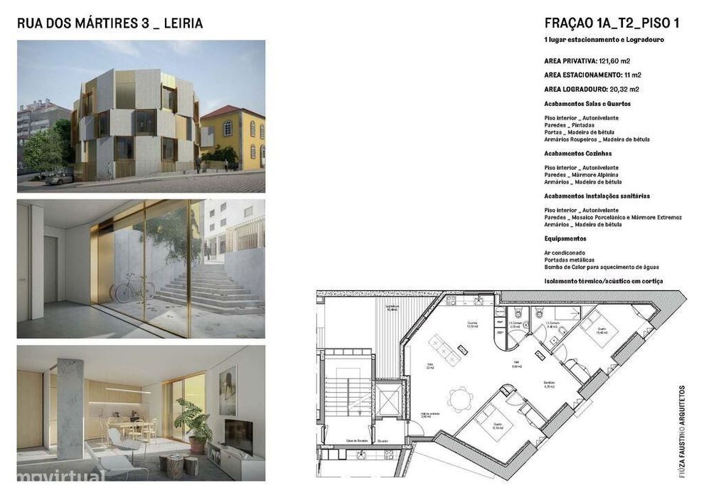 Apartamento T2 em Leiria, Pousos, Barreira e Cortes de 132,00 m2