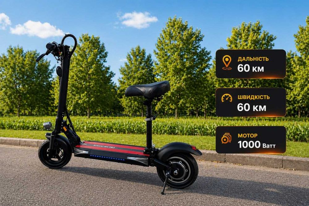 Мощный электросамокат KUGOO KIRIN M4 PRO — 1000Вт, 15 / 18 / 21A