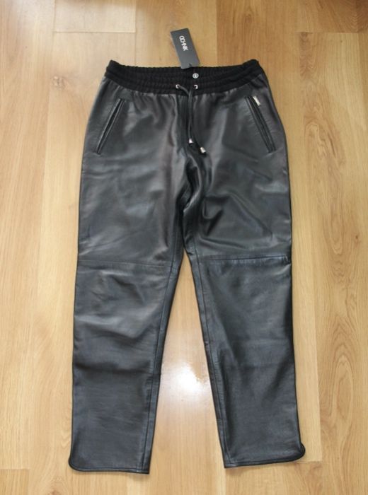 Skóra OWCZA ochnik skórzane czarne spodnie 36 s 34 xs motocykl pierre