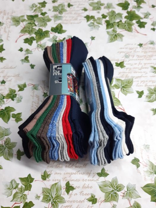 14 pares de meias curtas em algodão, menino e menina