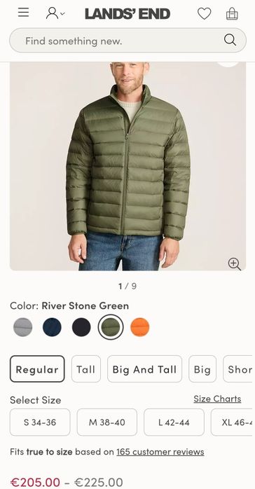 LANDS'END L/XL куртка пуховик оригинал США Деми еврозима новая