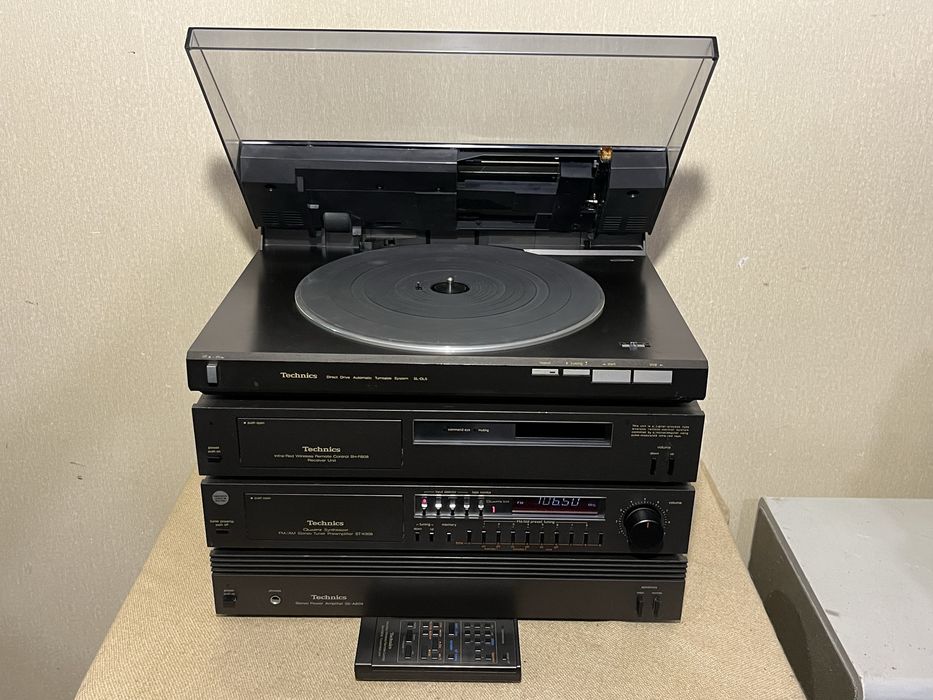 Редкий проигрыватель винила + 2-х блочный усилитель+тюнер TECHNICS SL-DL5 / 808 + Д/У