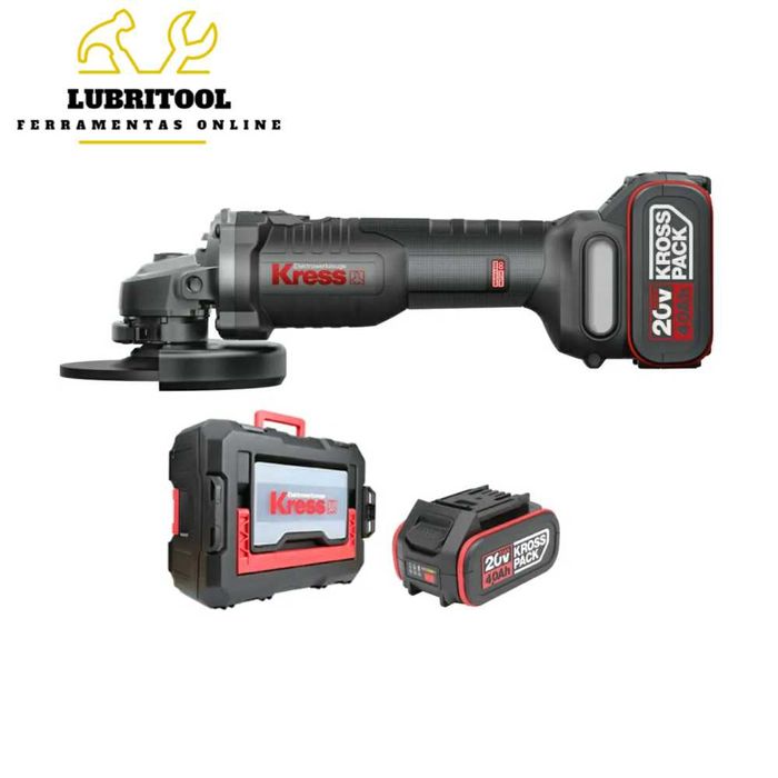 KRESS Rebarbadora Brushless 20V 115mm + 2x Baterias 4A KUH02.2 | NOVAS