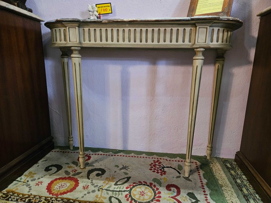 Consola em madeira e pedra - Bom estado geral