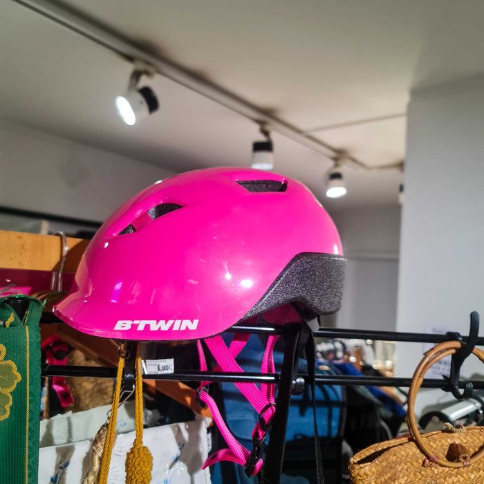 Capacete Infantil B’Twin Rosa – Tamanho S (53–56 cm)