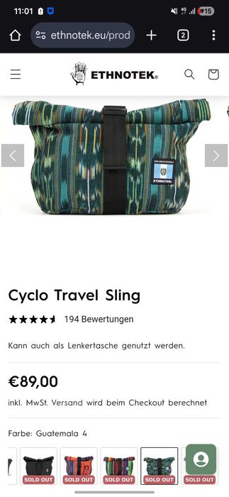 Сумка Ethnotek Cyclo Travel Sling