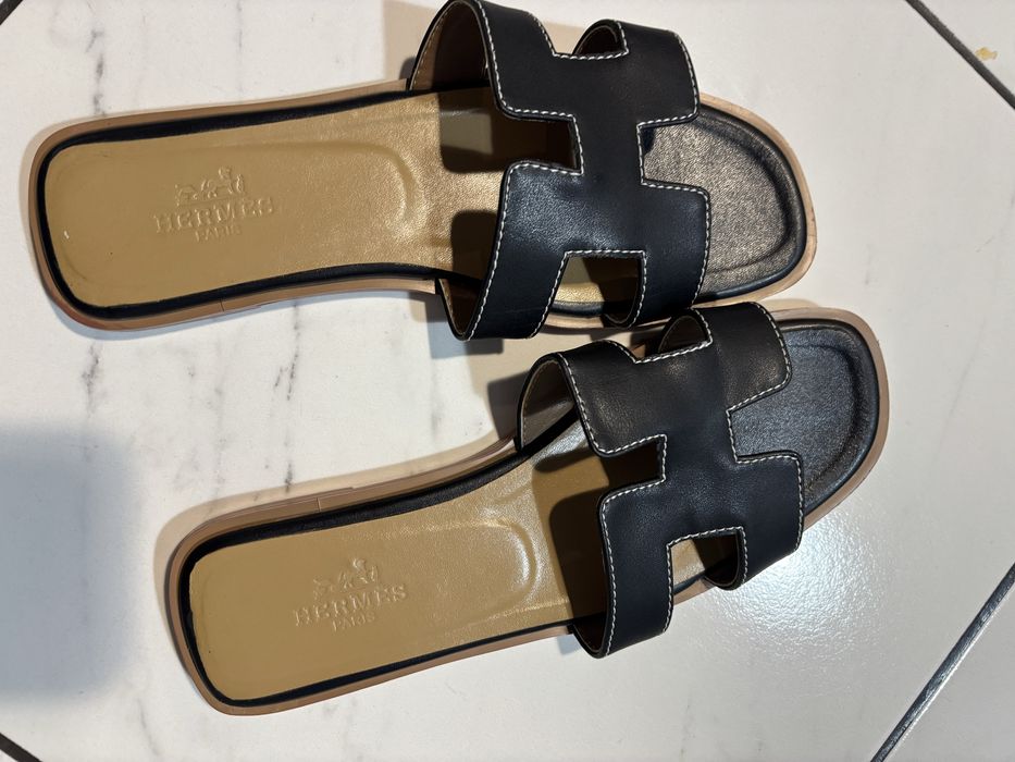 Шльопанці босоніжки чорні hermes 39 розмір
