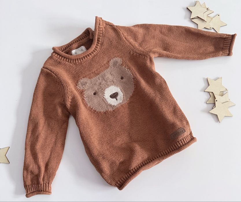 R.68 newbie sweter chłopiec miś